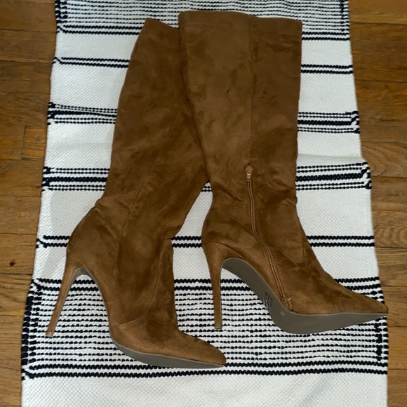 Fashion Nova Shoes - Suede Knee High Heel Boots